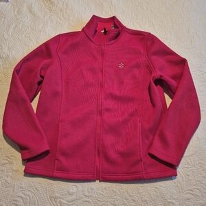 IZOD Perform X women's red fleece lined full zip up sweater VGUC